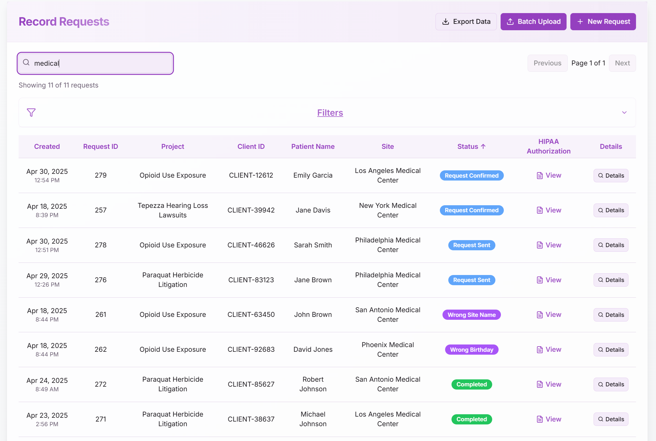Record Requests Management